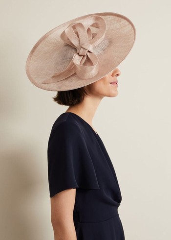 Phase Eight Bow Detail Statement Disc Fascinator Hats Cream USA | 1423978-ZW